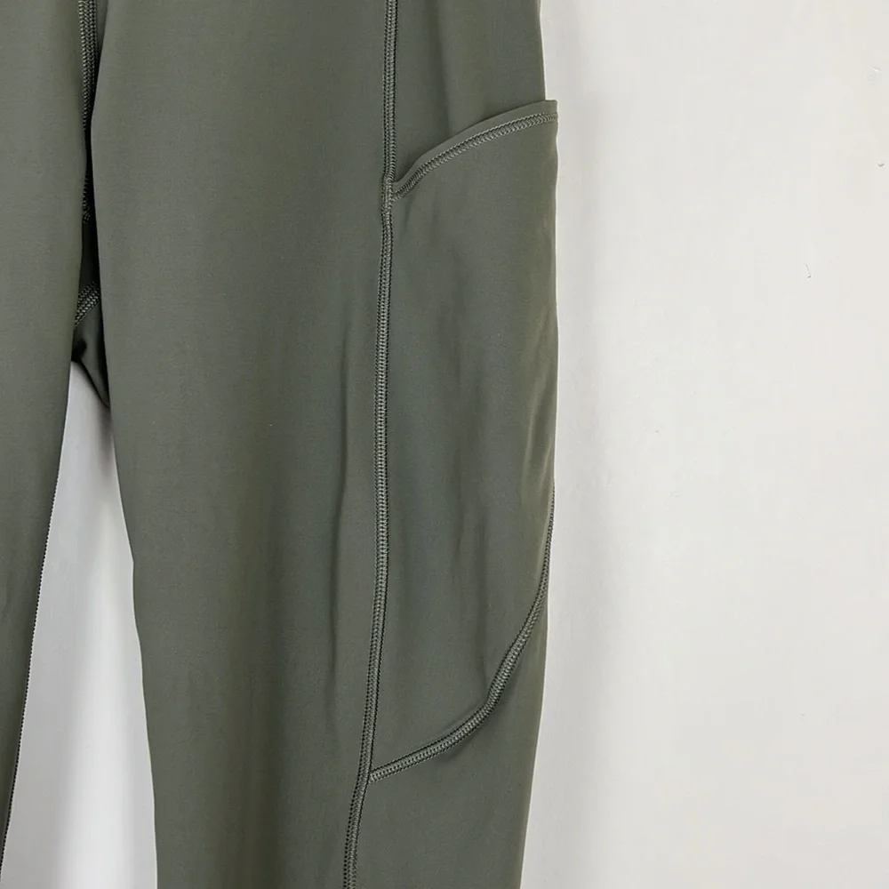 LULULEMON Fast & Free Crop II Nulux 19” Dark Olive 6 - Picture 10 of 13